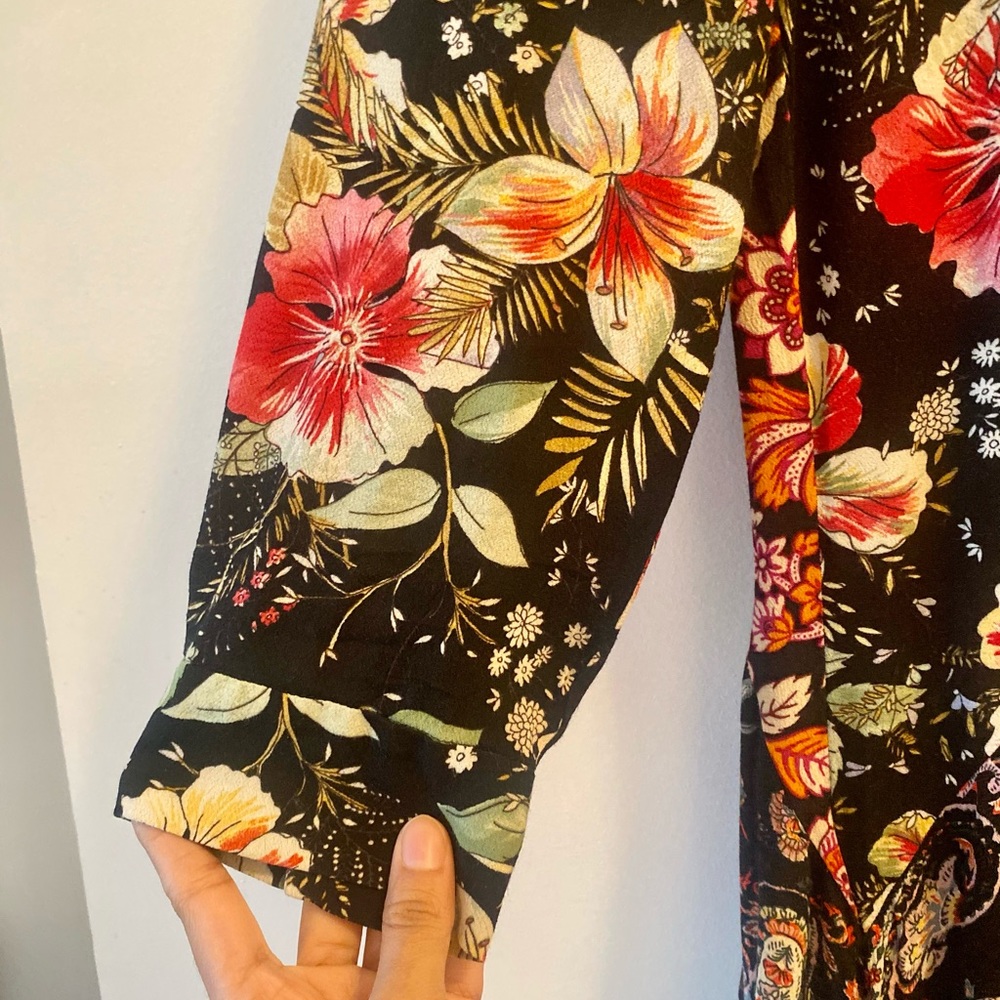 Zara m Floral Midi Patchwork Print Dress - Picture 10 of 10